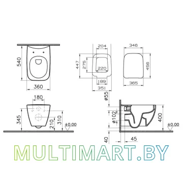 Унитаз Vitra L-box Shift Rimex 9855B003-7200 картинка 6